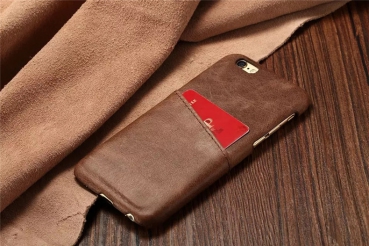 Echt Leder Handy Hülle mit Kartenfach für iPhone 6 & 6S